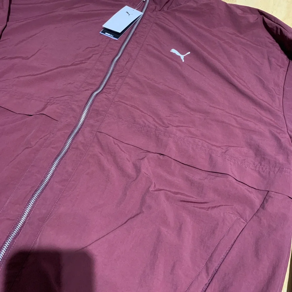 Puma Men's Full Zip Lined‎ Windbreaker Ruby Shimmer  Sz XXL 629902-96 NWT